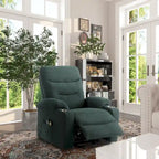 Fauteuil inclinable de massage électrique en polyester vert / marron / bleu marine / gris / beige avec porte-gobelets et télécommande sans fil – Monoplace