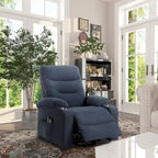 Fauteuil inclinable de massage électrique en polyester vert / marron / bleu marine / gris / beige avec porte-gobelets et télécommande sans fil – Monoplace