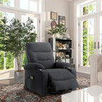 Fauteuil inclinable de massage électrique en polyester vert / marron / bleu marine / gris / beige avec porte-gobelets et télécommande sans fil – Monoplace