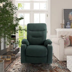 Fauteuil inclinable de massage électrique en polyester vert / marron / bleu marine / gris / beige avec porte-gobelets et télécommande sans fil – Monoplace