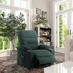 Fauteuil inclinable de massage électrique en polyester vert / marron / bleu marine / gris / beige avec porte-gobelets et télécommande sans fil – Monoplace