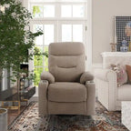 Fauteuil inclinable de massage électrique en polyester vert / marron / bleu marine / gris / beige avec porte-gobelets et télécommande sans fil – Monoplace