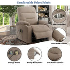 Fauteuil inclinable de massage électrique en polyester vert / marron / bleu marine / gris / beige avec porte-gobelets et télécommande sans fil – Monoplace