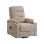 Fauteuil inclinable de massage électrique en polyester vert / marron / bleu marine / gris / beige avec porte-gobelets et télécommande sans fil – Monoplace