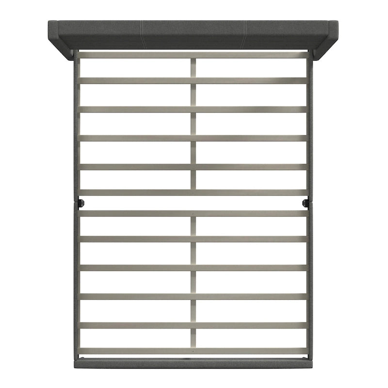 Lit plateforme rembourré beige / gris / pierre avec tête de lit capitonnée à oreilles – Queen / King / California King