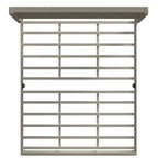 Lit plateforme rembourré beige / gris / pierre avec tête de lit capitonnée à oreilles – Queen / King / California King