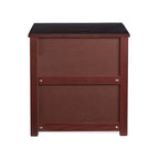 Table de chevet rustique en pin massif, blanc antique / gris / noyer, avec 3 tiroirs, glissières à roulettes métalliques et poignées noires antiques – Unité unique