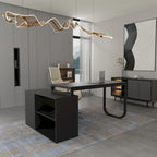 Bureau d'ordinateur d'angle blanc / noir avec 1 tiroir et étagère de rangement ouverte – Unité unique