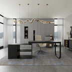 Bureau d'ordinateur d'angle blanc / noir avec 1 tiroir et étagère de rangement ouverte – Unité unique