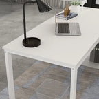 Bureau d'ordinateur d'angle blanc / noir avec 1 tiroir et étagère de rangement ouverte – Unité unique