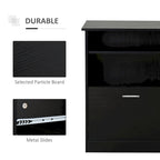 Bureau d'angle d'ordinateur en L, cerisier/noir, avec meuble imprimante et tiroir coulissant – Unité individuelle