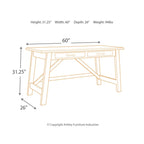 Bureau rustique en placage de bois marron avec pieds inclinés, 2 tiroirs à queues d'aronde et base avec entretoise en croix – Unité simple