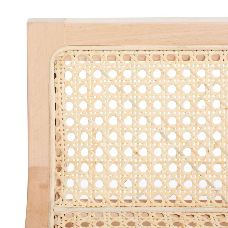 Tabouret de comptoir en rotin avec assise en canne blanche/naturelle / noire / naturelle / noire-naturelle, structure en bois de hêtre et dossier bas – Unité individuelle