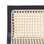 Tabouret de comptoir en rotin avec assise en canne blanche/naturelle / noire / naturelle / noire-naturelle, structure en bois de hêtre et dossier bas – Unité individuelle