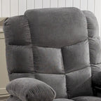 Fauteuil inclinable à bascule surdimensionné en tissu avec massage vibrant 8 points, chauffage lombaire, port USB et 2 porte-gobelets – Siège individuel