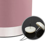 Pouffe repose-pieds rond en velours rose / bleu / gris avec bordure argentée – Une seule unité