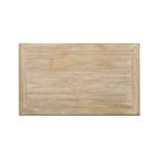 Table basse rectangulaire en bois d'hévéa et bouleau, avec roulettes, étagère inférieure et pieds fuselés – Finition blanc délavé et gris – Unité simple