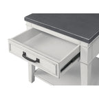 Table d'appoint côtière antique blanche et grise avec 1 tiroir et une étagère inférieure – Unité unique