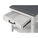 Table d'appoint côtière antique blanche et grise avec 1 tiroir et une étagère inférieure – Unité unique