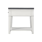 Table d'appoint côtière antique blanche et grise avec 1 tiroir et une étagère inférieure – Unité unique