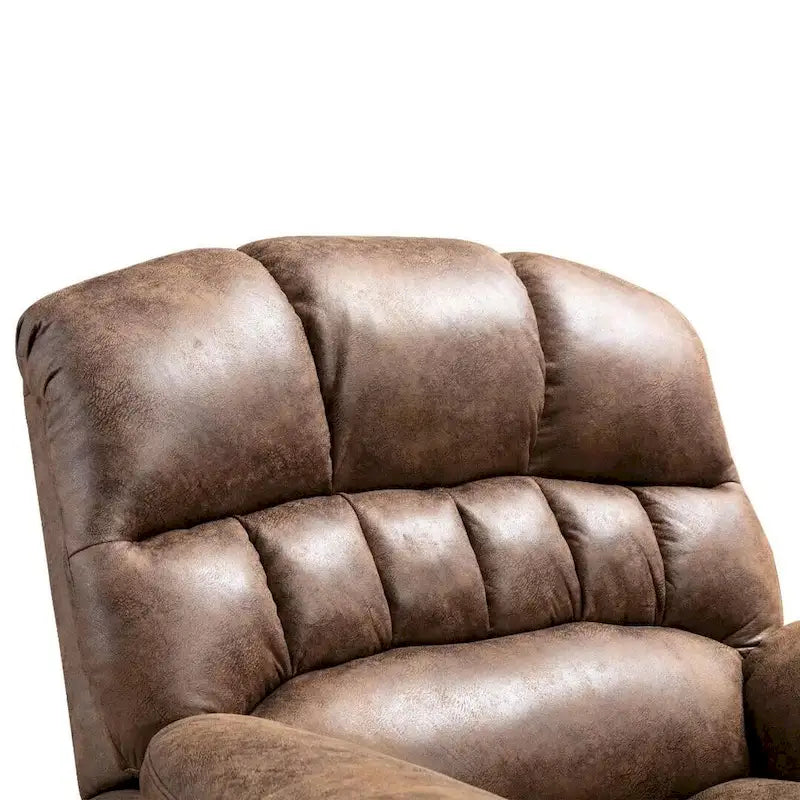 Fauteuil inclinable releveur électrique en microsuède marron/gris avec chauffage, massage et ports USB – Une place