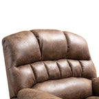 Fauteuil inclinable releveur électrique en microsuède marron/gris avec chauffage, massage et ports USB – Une place