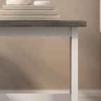 Table d'appoint rustique en bois massif à cadre en X, gris foncé/noyer/gris acacia et blanc rustique – Unité unique