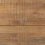 Meuble d'appoint en manguier marron clair avec 2 tiroirs et cadre en fer noir mat – Unité simple