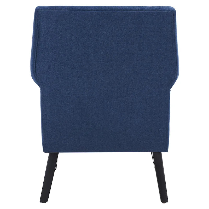 Fauteuil d'appoint en lin bleu marine/gris foncé avec accoudoirs roulés – Siège simple