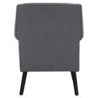 Fauteuil d'appoint en lin bleu marine/gris foncé avec accoudoirs roulés – Siège simple