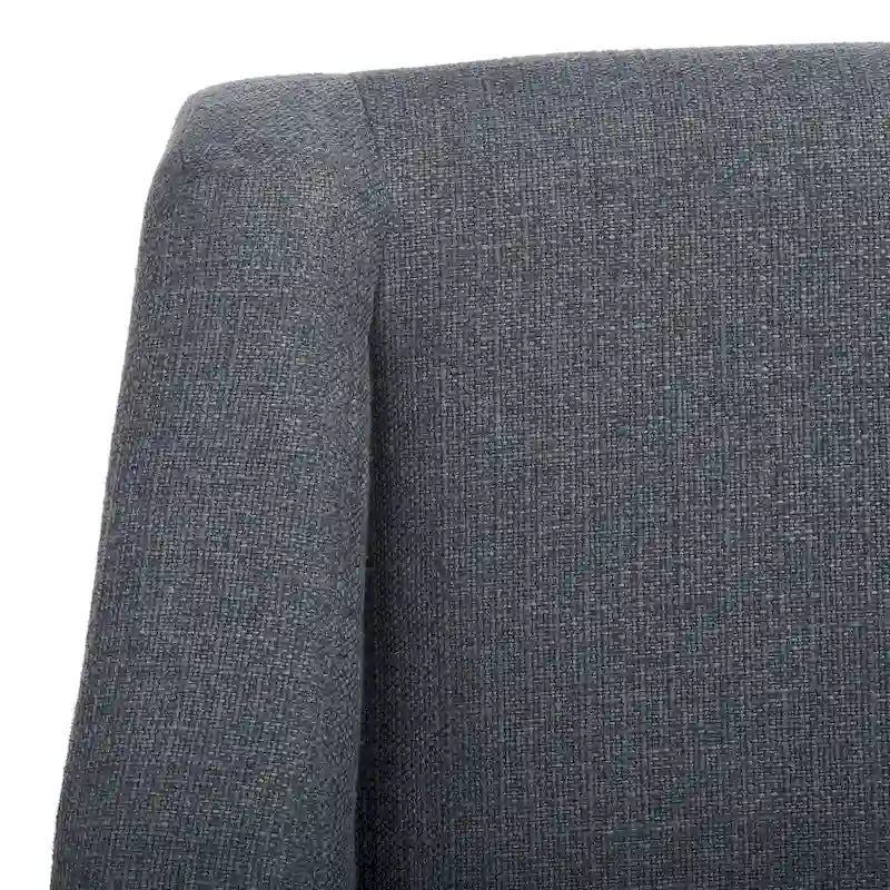 Fauteuil d'appoint en lin bleu marine/gris foncé avec accoudoirs roulés – Siège simple