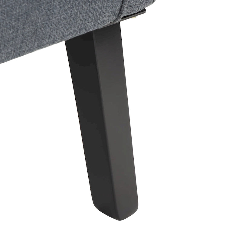 Fauteuil d'appoint en lin bleu marine/gris foncé avec accoudoirs roulés – Siège simple