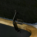 Banc coffre de rangement rembourré en fil bouclé vert foncé / bleu foncé – Unité unique