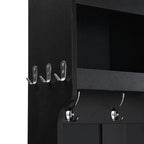 Meuble d'entrée modulaire 4-en-1 noir/blanc avec porte-manteau, banc, meuble à chaussures et étagère de présentation – Unité unique