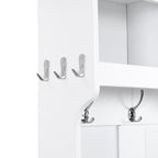 Meuble d'entrée modulaire 4-en-1 noir/blanc avec porte-manteau, banc, meuble à chaussures et étagère de présentation – Unité unique