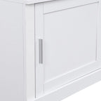 Meuble d'entrée modulaire 4-en-1 noir/blanc avec porte-manteau, banc, meuble à chaussures et étagère de présentation – Unité unique