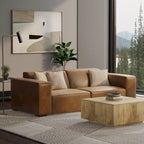 Canapé modulaire moderne – 2 places, Caramel / Gris clair / Terre de Sienne
