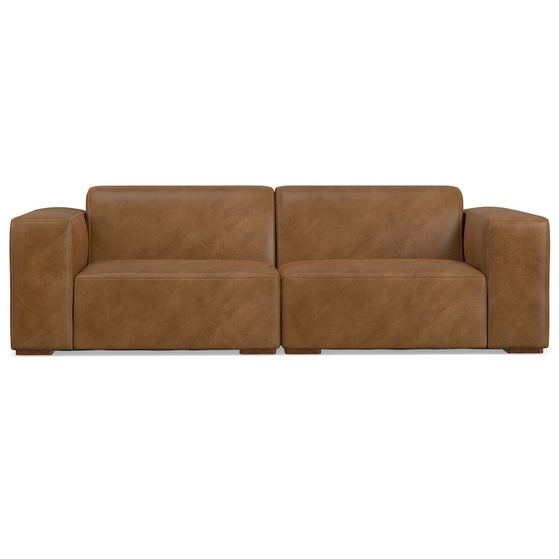 Canapé modulaire moderne – 2 places, Caramel / Gris clair / Terre de Sienne