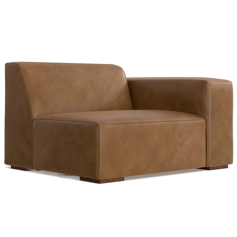 Canapé modulaire moderne – 2 places, Caramel / Gris clair / Terre de Sienne