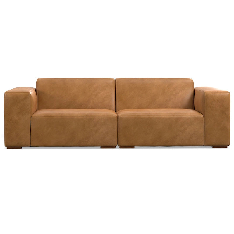 Canapé modulaire moderne – 2 places, Caramel / Gris clair / Terre de Sienne