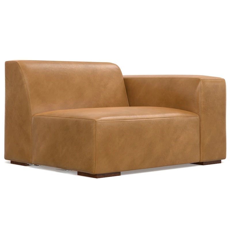 Canapé modulaire moderne – 2 places, Caramel / Gris clair / Terre de Sienne
