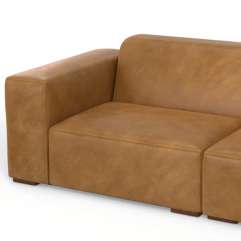 Canapé modulaire moderne – 2 places, Caramel / Gris clair / Terre de Sienne
