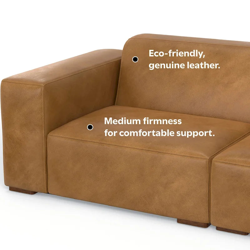 Canapé modulaire moderne – 2 places, Caramel / Gris clair / Terre de Sienne