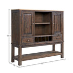 Buffet de transition expresso avec 2 portes, 2 tiroirs, étagère réglable et rangement pour bouteilles de vin – Unité individuelle
