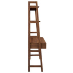 Bureau étagère à niveaux en chêne/noyer/blanc avec 2 tiroirs extractibles – Unité simple