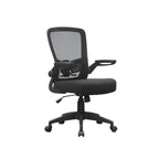 Fauteuil de travail à dossier en maille grise avec accoudoirs relevables et réglage pneumatique de la hauteur – Unité