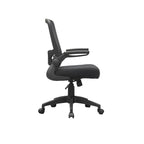 Fauteuil de travail à dossier en maille grise avec accoudoirs relevables et réglage pneumatique de la hauteur – Unité