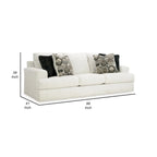 Canapé surdimensionné en polyester blanc/gris/noir/ivoire avec coussins en mousse haute résilience, base de plate-forme et 2 coussins décoratifs – 3 places