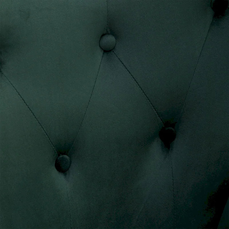 Fauteuil d'appoint dossier capitonné à oreilles en velours jaune/vert avec pieds en métal doré – Une place