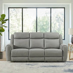 Roundhill Furniture Wesley Transitional Manual Reclining Sofa, Gray